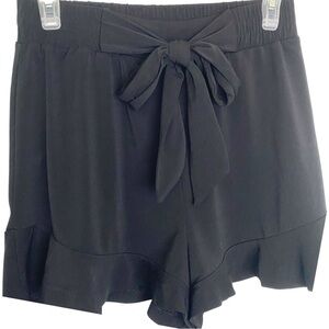 Express Black Tie Front Ruffle Bow Shorts Size XS